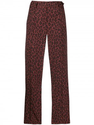 Укороченные брюки с леопардовым принтом A.P.C.. Цвет: красный