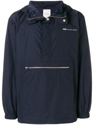 Куртка с капюшоном и застежкой на молнию Wood. Цвет: синий