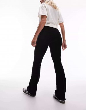 Черные брюки-клеш из эластичного шнура для беременных Topshop. Цвет: черный