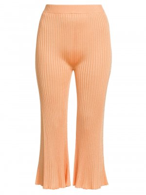 Трикотажные укороченные брюки в рубчик , оранжевый Jil Sander
