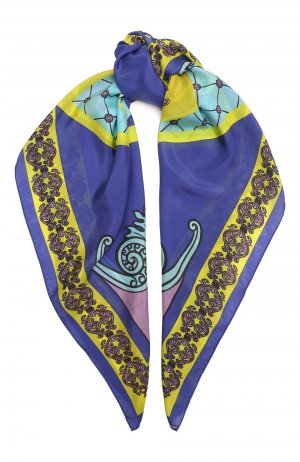 Шелковый платок Неополитен Gourji. Цвет: синий