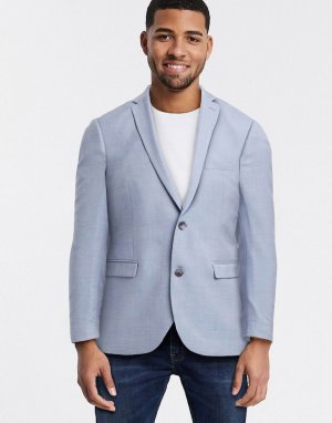 Голубой приталенный пиджак Esprit