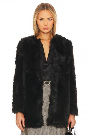 Пальто Logan Faux Fur, черный Bardot. Цвет: черный