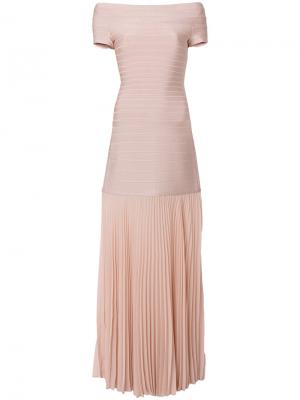 Длинное платье Breanna Hervé Léger. Цвет: розовый и фиолетовый