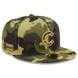 Мужская камуфляжная кепка New Era Chicago Cubs 2022, День вооруженных сил на поле 59FIFTY, облегающая шляпа
