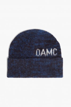 Шапка жаккардовой вязки из смесовой шерсти OAMC, синий Oamc