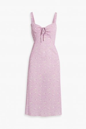 Платье из атласного джерси с принтом , сирень Anna Sui