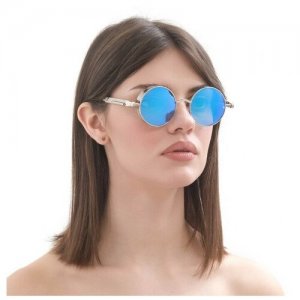 Солнцезащитные очки , голубой, желтый Мастер К.. Цвет: голубой