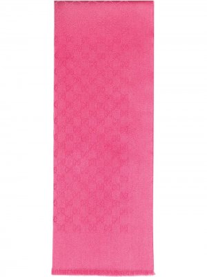 Кашемировая шаль с узором GG Supreme Gucci. Цвет: розовый