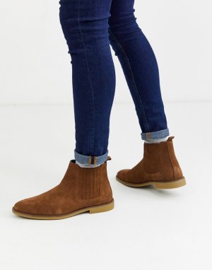 Светло-коричневые замшевые ботинки челси -Светло-коричневый Burton Menswear