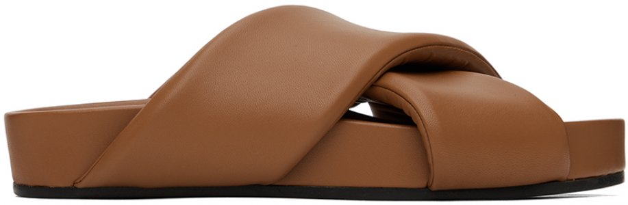Светло-коричневые стеганые сандалии , цвет Hazel Jil Sander