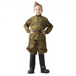 С Детская военная форма Солдат в галифе, рост 104-116 см 2270 Бока. Цвет: зеленый