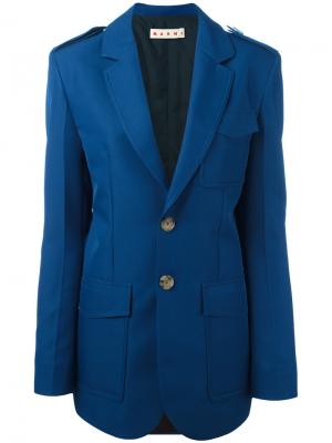 Объемный пиджак Marni. Цвет: синий