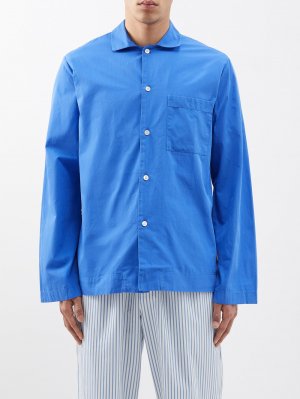 Пижамная рубашка из органического поплина хлопка, синий Tekla