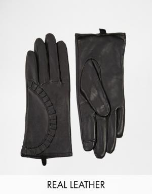 Кожаные перчатки Echo. Цвет: 001 black