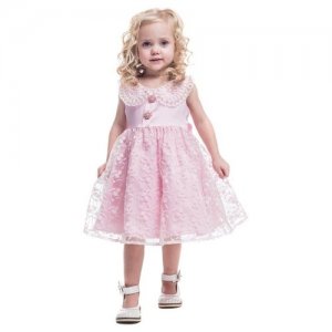 Платье, размер 5-6/110-116, розовый Cascatto. Цвет: белый