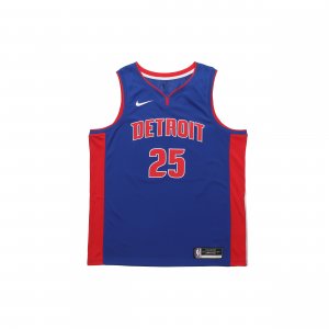 NBA Casual Basketball Jersey Fan Edition Retro Derrick Rose Detroit Pistons No. 25 Men Tops Blue CW3664-401 Nike