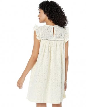 Платье Eyelet Ruffle-Sleeve Mini Dress, цвет Lighthouse Madewell