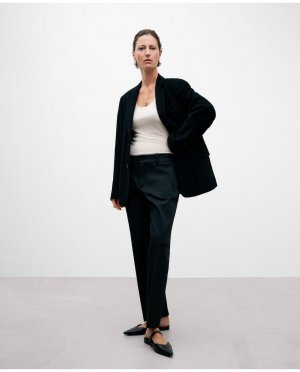Женские прямые брюки с полоской спереди и широкой талией , черный Adolfo Dominguez. Цвет: черный