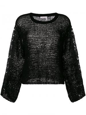 Пуловер с рукавами кружевной отделкой See By Chloé. Цвет: черный