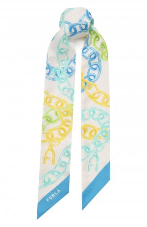 Шелковый шарф-бандо Furla. Цвет: голубой