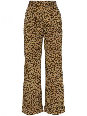 Широкие брюки Caressa с завышенной талией и леопардовым принтом Mara Hoffman