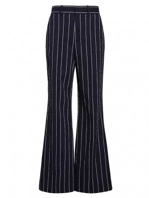 Расклешенные брюки для эффектных брюк из смесового хлопка , цвет navy pinstripe Rosie Assoulin