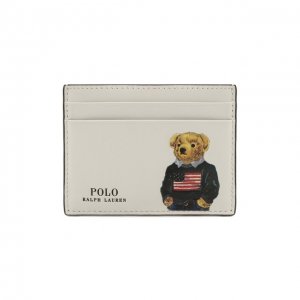 Кожаный футляр для кредитный карт Polo Ralph Lauren. Цвет: белый
