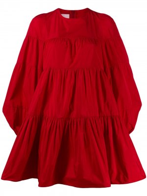 Ярусное платье-трапеция длины мини Giamba. Цвет: красный