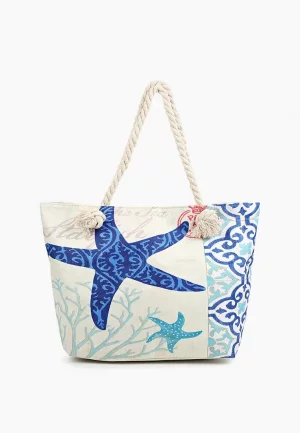 Пляжная сумка женская BAG-46-11969-4, бирюзовый Rosedena. Цвет: разноцветный