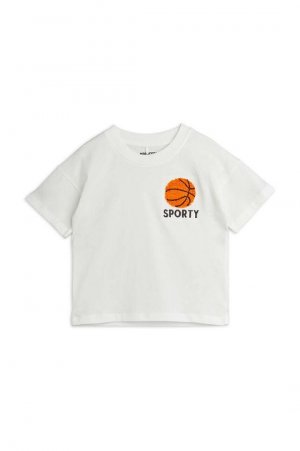 Детская хлопковая футболка Баскетбол, белый Mini Rodini