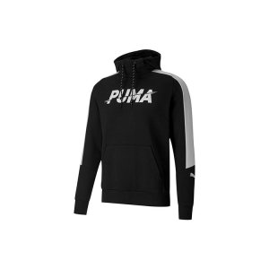 Modern Logo Contrast Hooded Sweatshirt Men Tops Black 585191-01 Puma