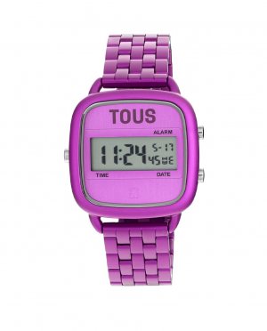 Женские цифровые часы D-Logo со стальным браслетом фуксии , розовый Tous