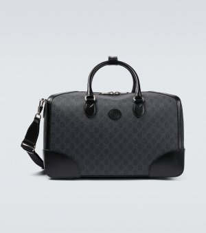 Дорожная сумка Interlocking G из парусины , серый Gucci