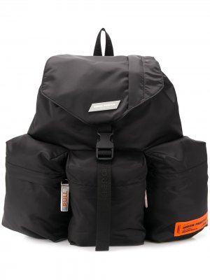 Большой рюкзак с вышитым логотипом Heron Preston. Цвет: черный