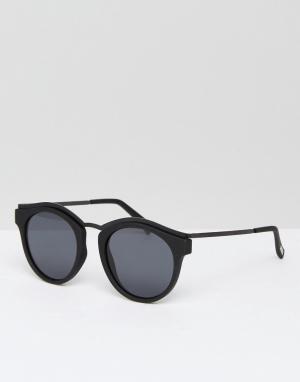 Черные солнцезащитные очки в круглой оправе Hypnotize Le Specs. Цвет: черный