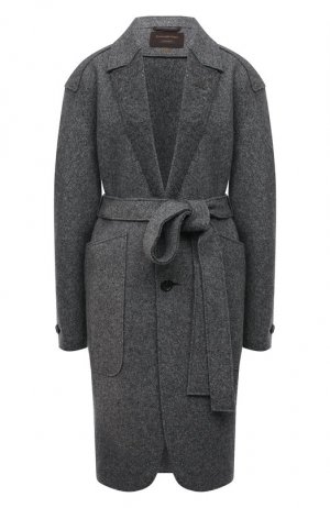 Пальто из кашемира и шерсти Zegna. Цвет: серый