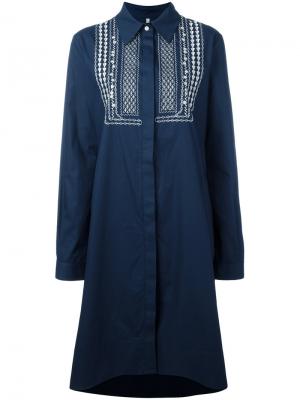 Платье с вышивкой Miahatami. Цвет: синий