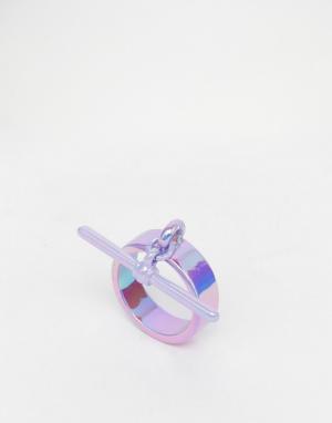 Кольцо с Т-образным дизайном Me & Zena. Цвет: фиолетовый