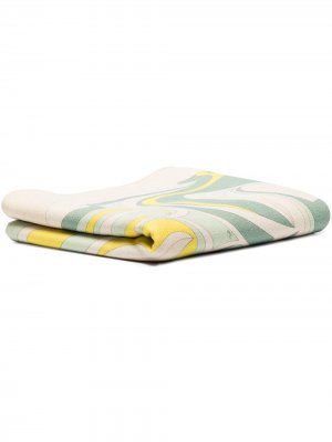 Шерстяное одеяло с графичным принтом Emilio Pucci. Цвет: желтый
