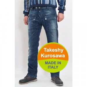 Джинсы классические Made In Italy, размер 32/32, синий Takeshy Kurosawa. Цвет: синий