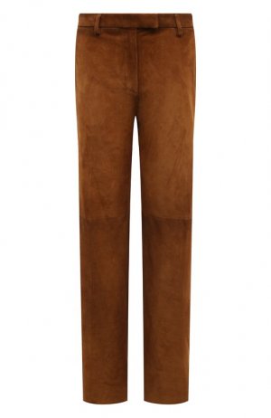 Замшевые брюки Miu. Цвет: коричневый