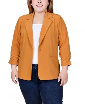 Вязаная оттоманская куртка больших размеров с рукавами 3/4 NY Collection, оранжевый Collection