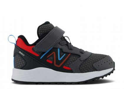 Кроссовки Fresh Foam 650 Bungee Lace Top Strap Toddler X-Wide 'Magnet Neo Flame', серый New Balance