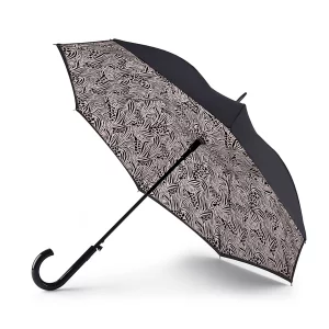 Зонт женский L754 черный/бежевый Fulton