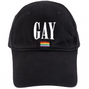 Черная кепка с вышивкой GAY Balenciaga