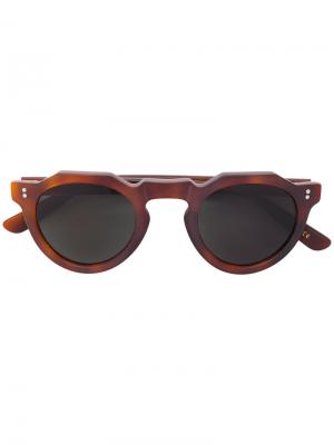Round framed sunglasses Lesca. Цвет: коричневый
