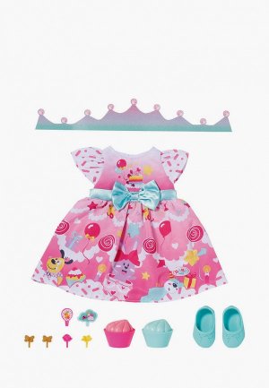 Одежда для куклы Росмэн Платье Праздничное кукол 43 см BABY born. Цвет: розовый