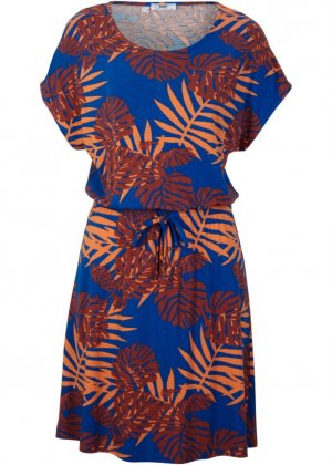 Короткое летнее трикотажное платье с завязками , синий Bpc Bonprix Collection