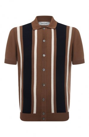 Хлопковая рубашка Gran Sasso. Цвет: коричневый
